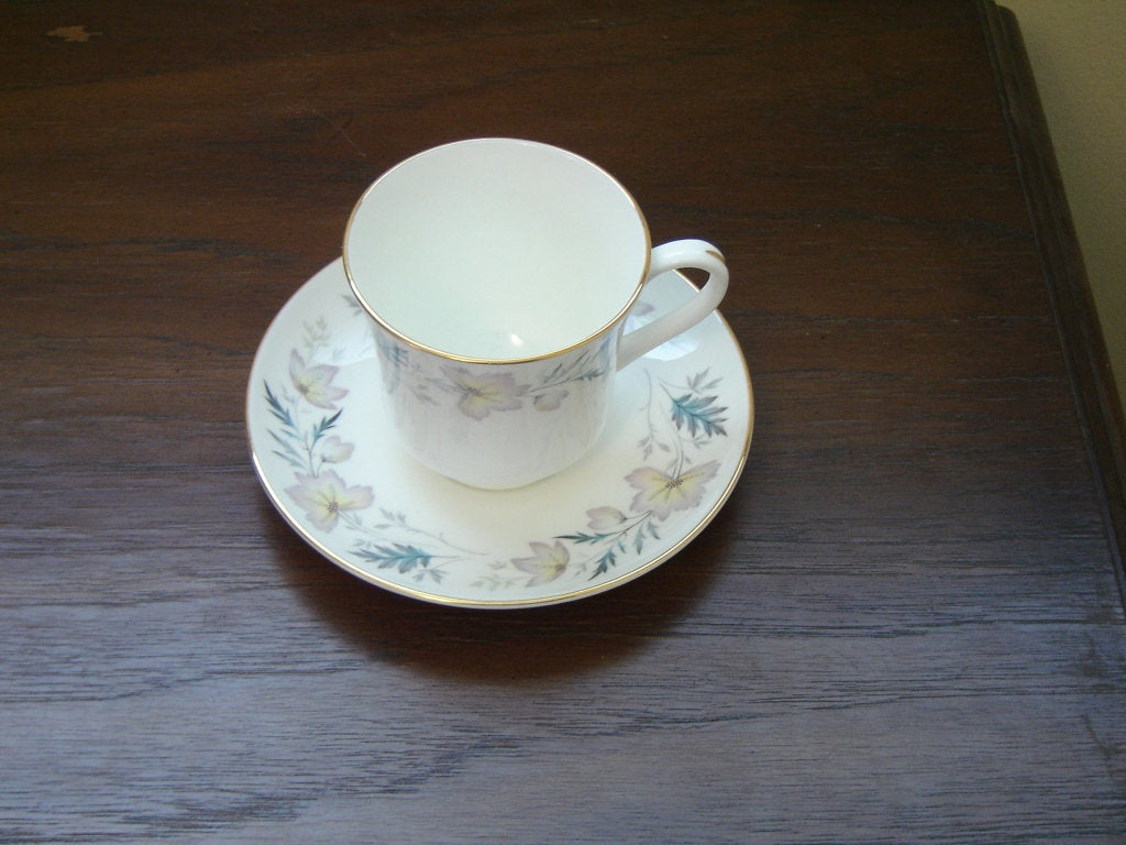 Royal Tuscan yellow purple floral cup and saucer mint condition - Items Tried And True