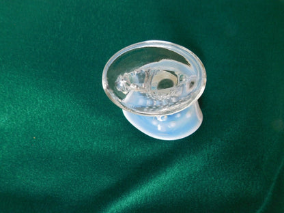 Pale blue cornucopia shape hobnail art glass - Items Tried And True