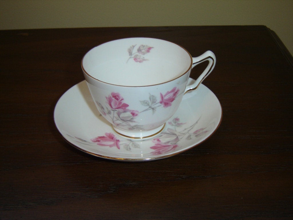 Crown Staffordshire English Rose cup and saucer near mint condition - Items Tried And True