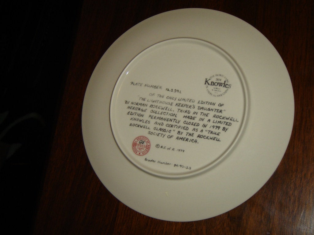 Knowles Rockwell Lighthouse Keeper's Daughter collector plate VGU - Items Tried And True