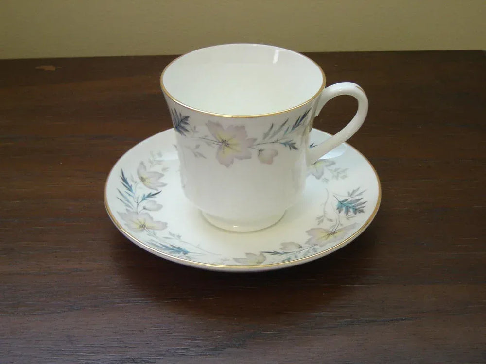 Royal Tuscan yellow purple floral cup and saucer mint condition