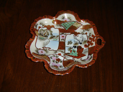 Vintage hanging Japanese scene bowl handpainted VGU - Items Tried And True