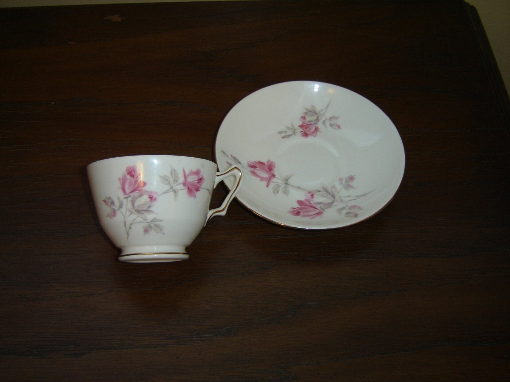 Crown Staffordshire English Rose cup and saucer near mint condition - Items Tried And True