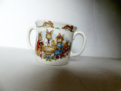 Bunnykins Christening 2 Handled Hug a Mug Mug Albion shape near mint condition - Items Tried And True