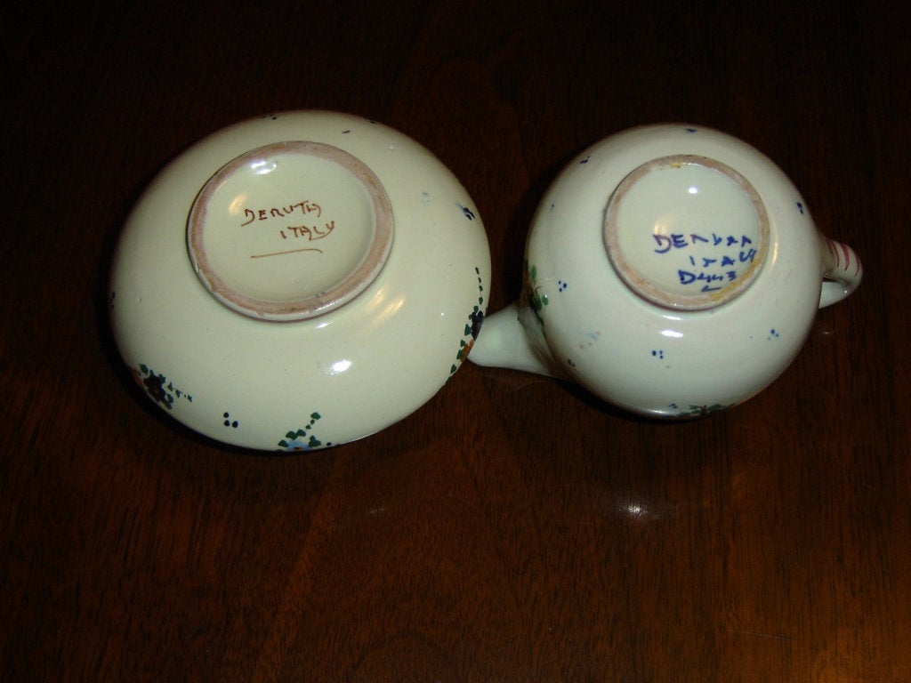 Deruta (Italy) cream and sugar set VGU - Items Tried And True