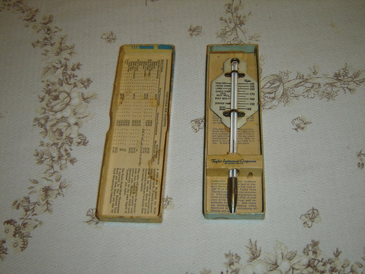 Vintage Taylor #5936 roast thermometer 1950s in original box VGU - Items Tried And True