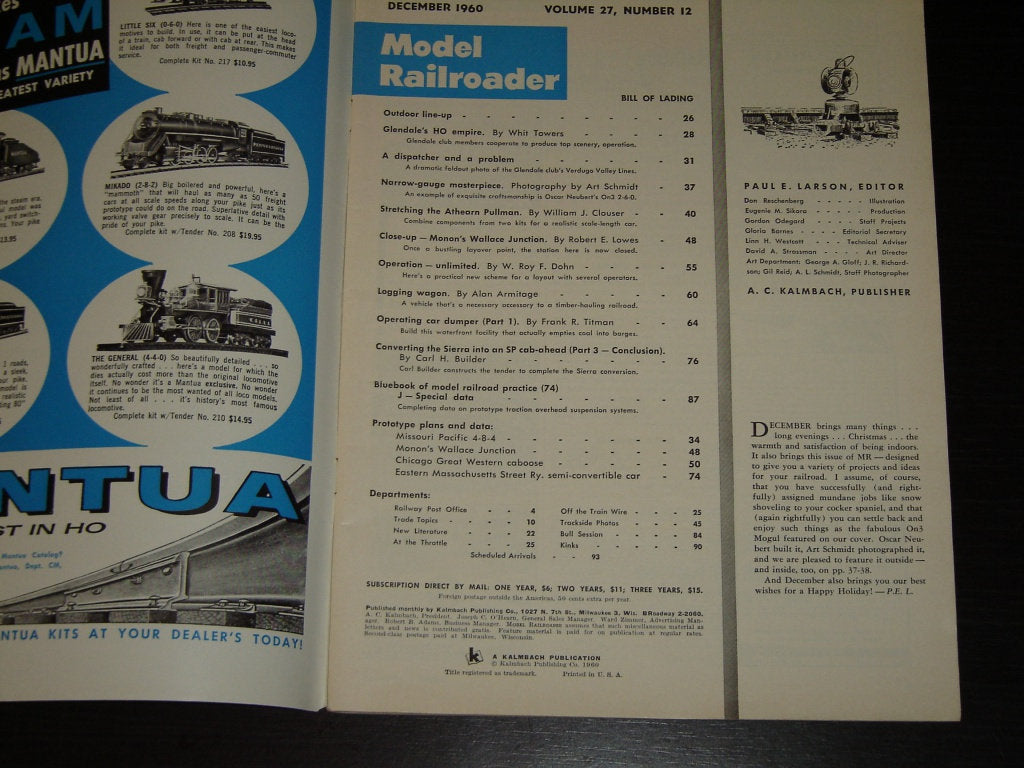 Vintage Model Railroader magazine - December 1960 - Items Tried And True