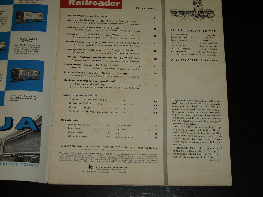 Vintage Model Railroader magazine - May 1960 - Items Tried And True