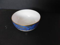 Paragon gold peacock on blue band bowl near mint condition