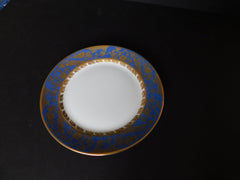 Paragon gold peacock on blue band bread butter plate VGU