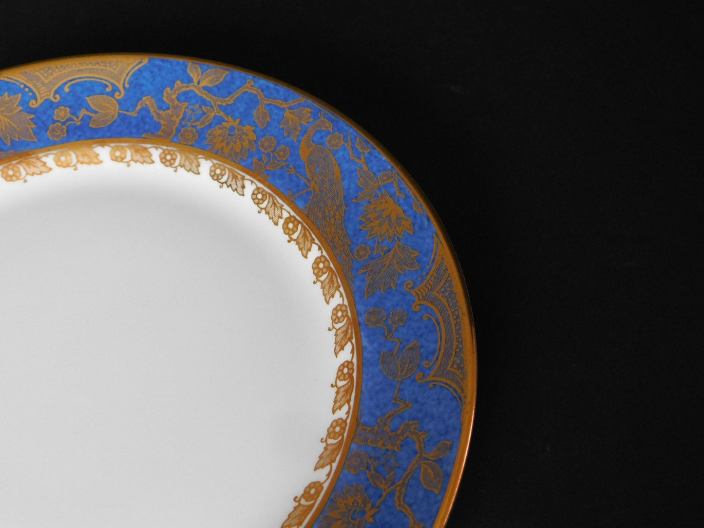 Paragon gold peacock on blue band bread butter plate VGU - Items Tried And True