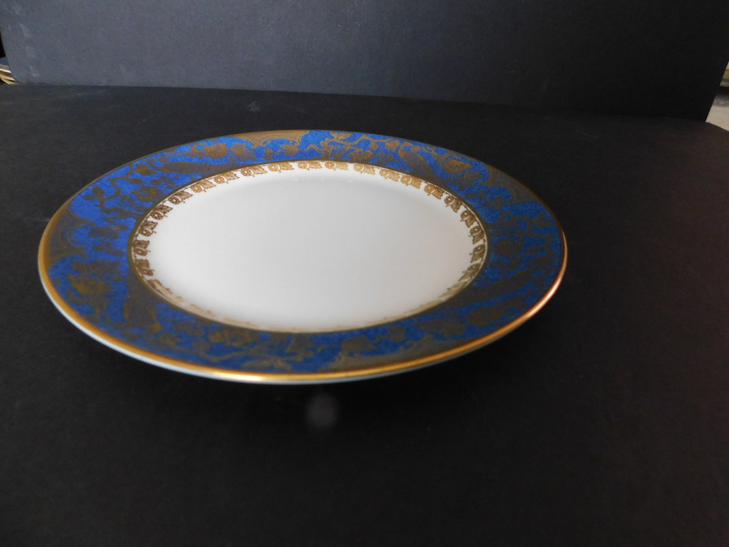 Paragon gold peacock on blue band bread butter plate VGU - Items Tried And True