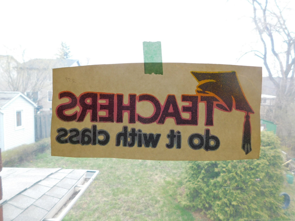 Vintage Teachers with Class iron-on transfer t-shirt decal - Items Tried And True