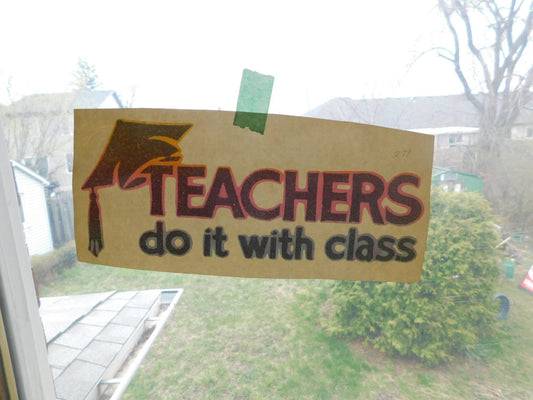 Vintage Teachers with Class iron-on transfer t-shirt decal - Items Tried And True