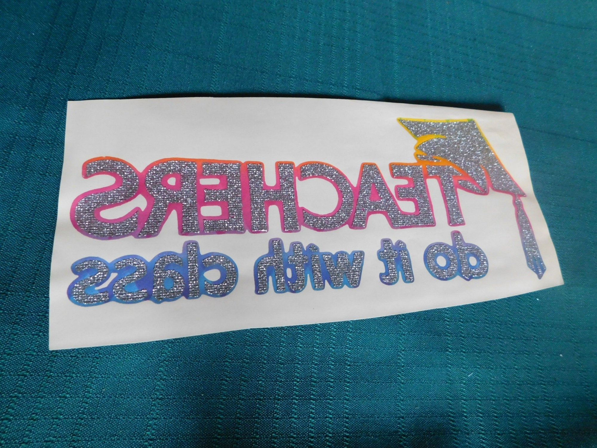 Vintage Teachers with Class iron-on transfer t-shirt decal - Items Tried And True